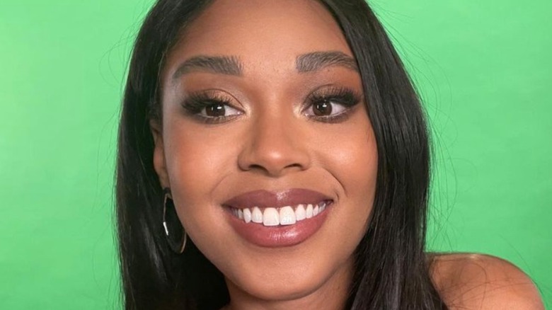 Mya Allen smiling for selfie while filming Summer House 