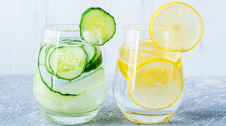 two glasses of infused water
