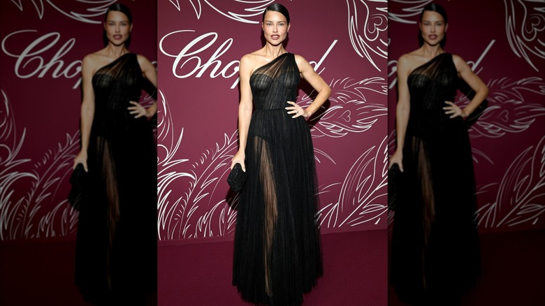 Adriana Lima posing with a hand on her hip