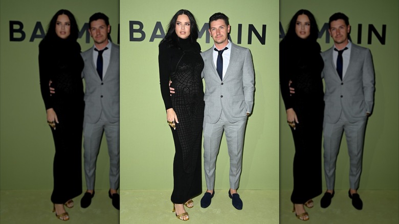 Adriana Lima posing with her boyfriend Andre Lemmers