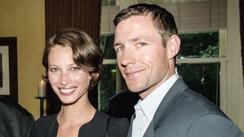 Christy Turlington and husband Edward Burns smiling in 2001