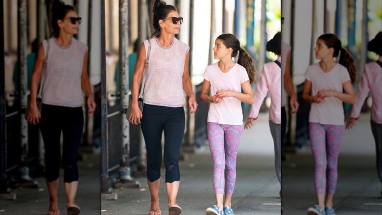 Suri Cruise talking to Katie Holmes in New York
