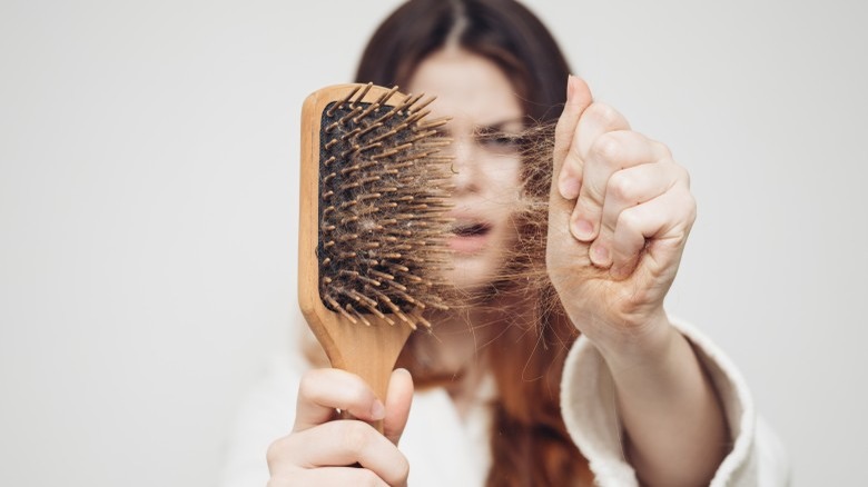 losing hair in brush