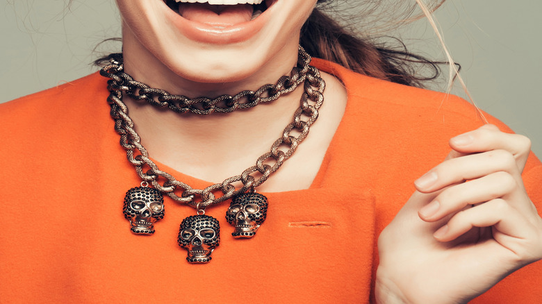 Woman with septum piercing