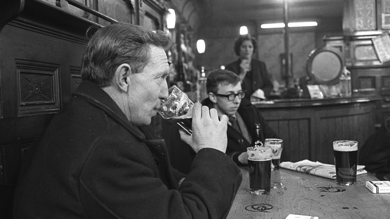 Man drinking beer