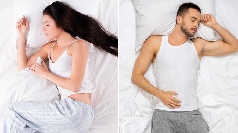 Sleep positions in separate beds