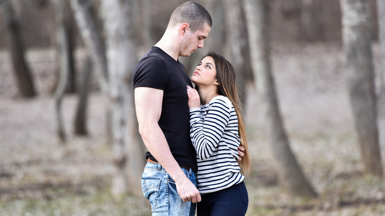 short woman tall man couple