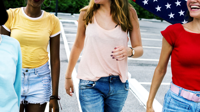 women walking together