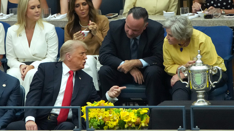 Donald Trump, Karoline Levitt, Susie Wiles, and others at the US Open Finals