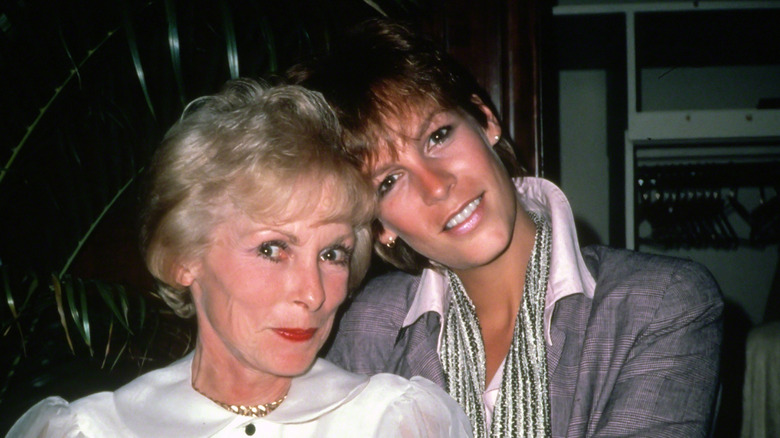 Jamie Lee Curtis and her mom Janet Leigh circa 1980s in New York City.