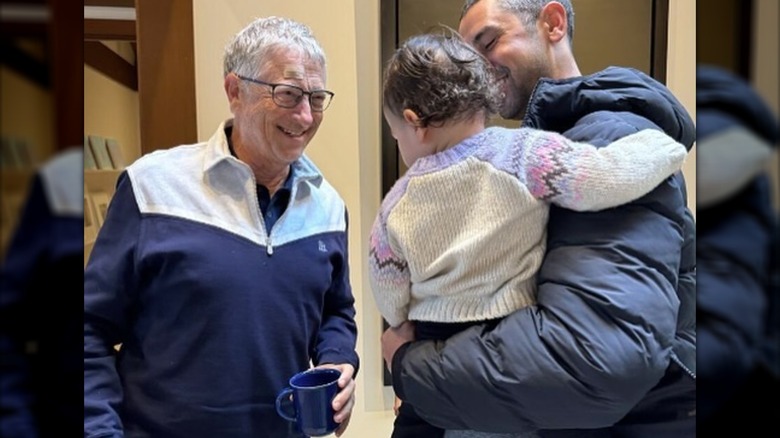 Bill Gates smiles at his granddaughter Leila