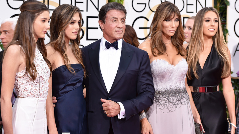 Sylvester Stallone, wife and daughters at event