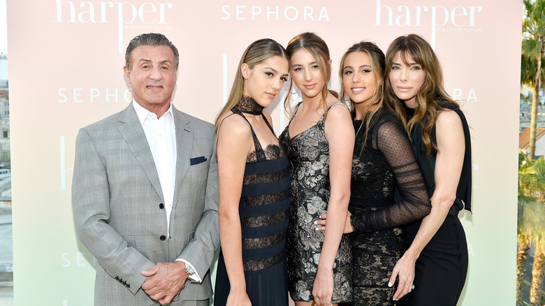 Sylvester Stallone; Sistine Stallone; Scarlet Stallone; Sophia Stallone and Jennifer Flavin Stallone.
