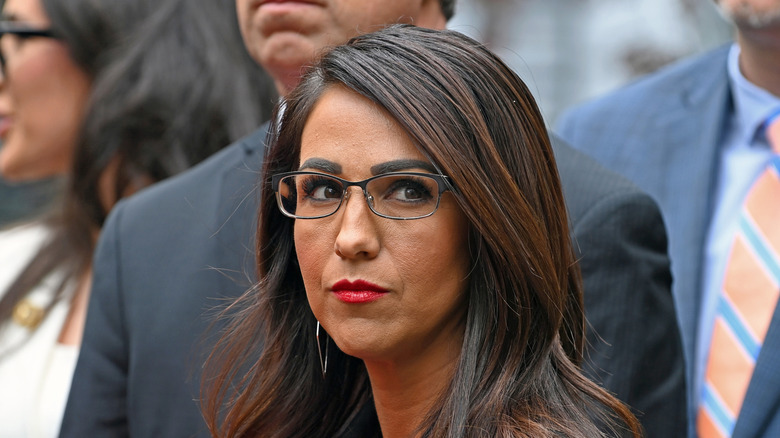 Lauren Boebert looking left