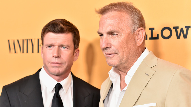 Kevin Costner and Taylor Sheridan at the "Yellowstone" premiere in 2018