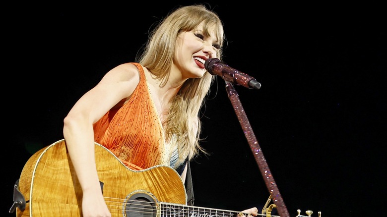 Taylor Swift wearing orange during her Toronto stop on the Eras Tour