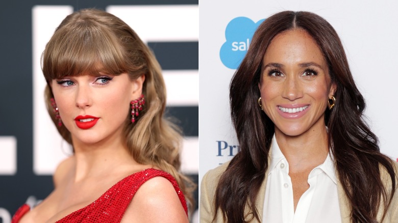 Side-by-side photos of Taylor Swift and Meghan Markle