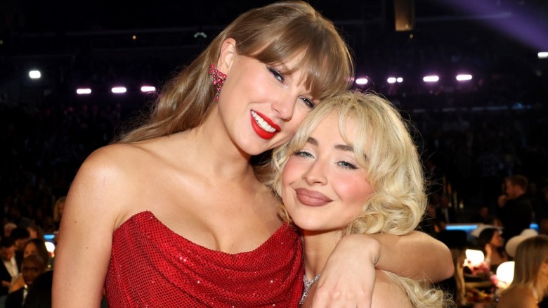 Taylor Swift and Sabrina Carpenter attend the GRAMMY Awards at Crypto.com Arena in Los Angeles, CA (2025)
