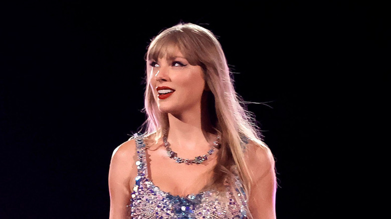 Taylor Swift smiling onstage