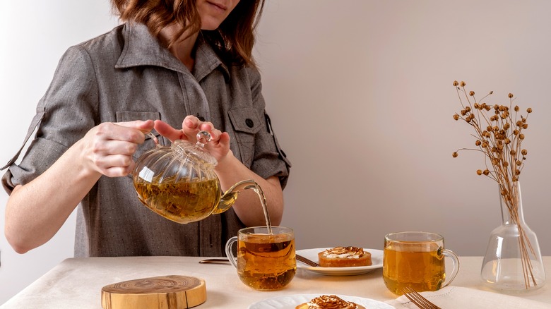 Woman enjoying a cup of tea