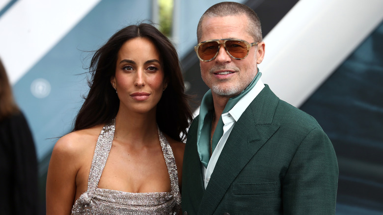 Ines de Ramon and Brad Pitt at the 2025 European premiere of "F1"