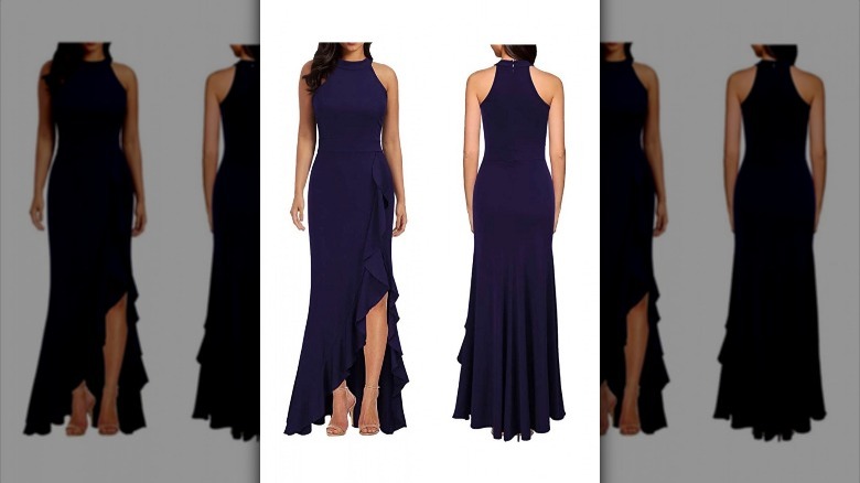 Women's high neck evening dress