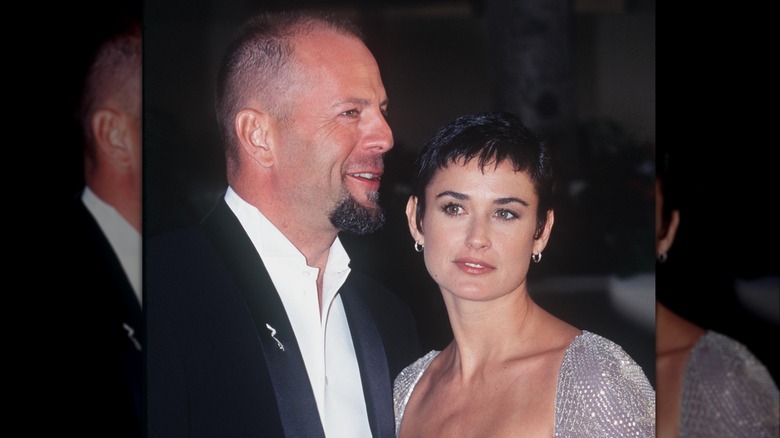 Bruce Willis and Demi Moore pose together