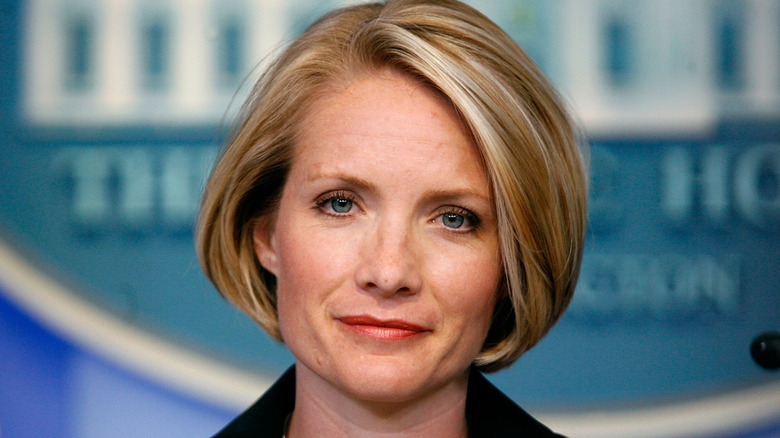 Dana Perino giving White House press briefing in 2008