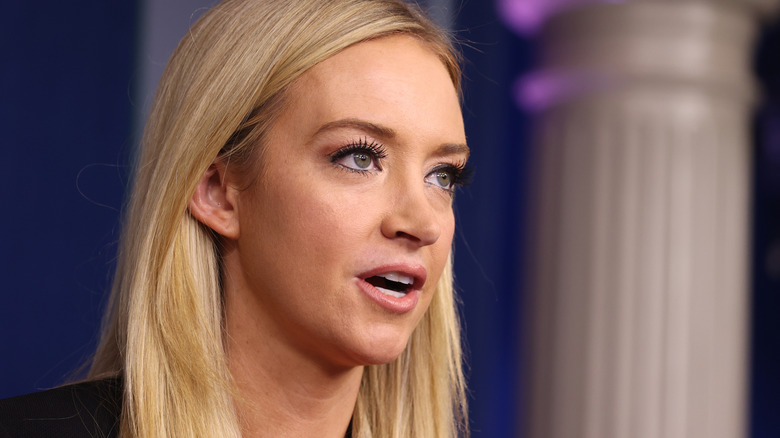 Kayleigh McEnany giving White House press briefing in 2021