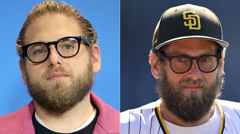 Split image of Jonah Hill before and after GLP-1