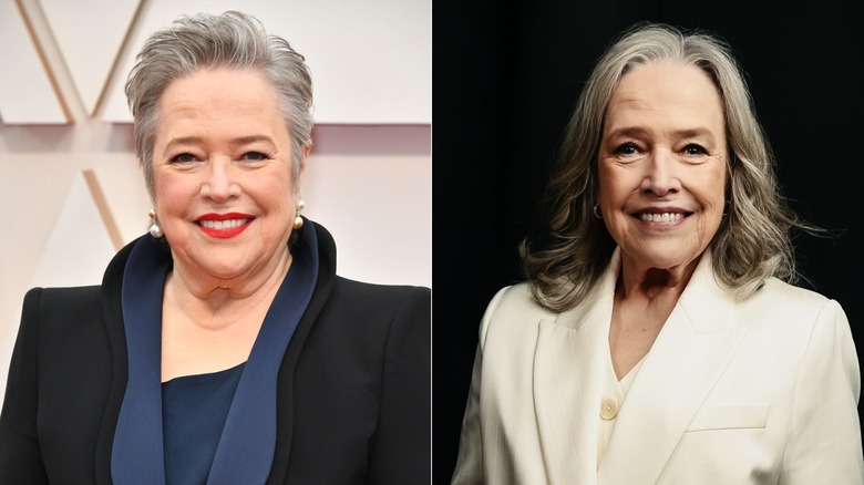 Split image of Kathy Bates before and after GLP-1