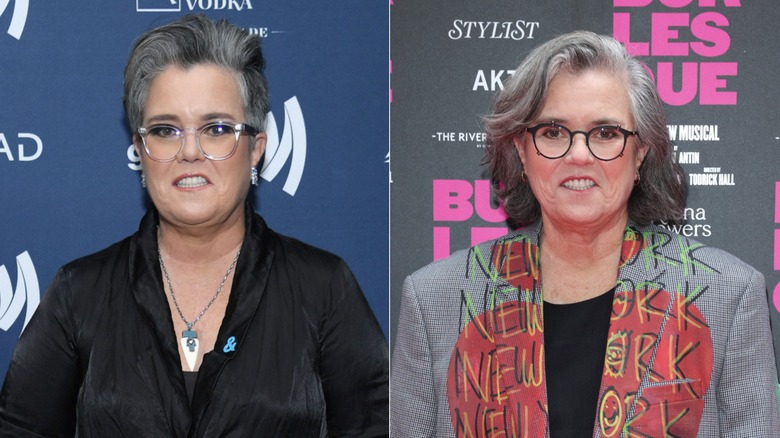 Split image of Rosie O'Donnell before and after GLP-1
