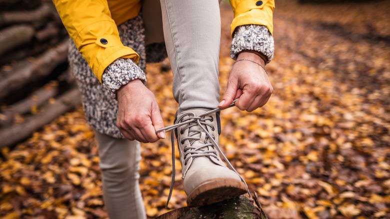 Brown hiking style boots