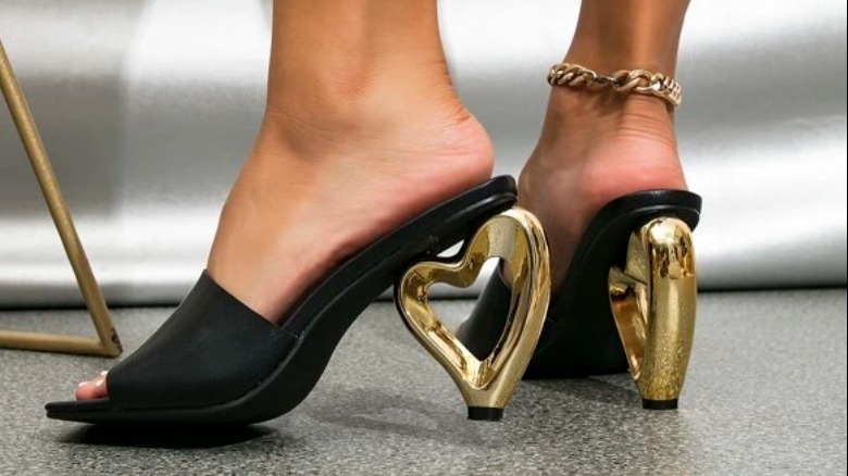 Heart shaped high heels