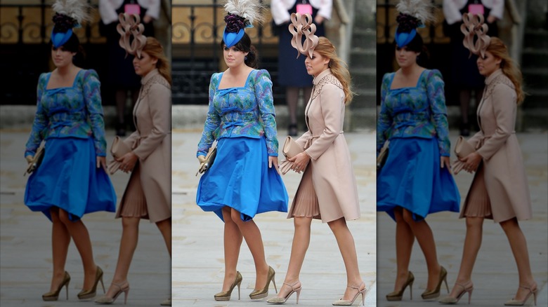 Princesses Beatrice and Eugenie at the wedding of Kate Middleton and Prince William in 2011