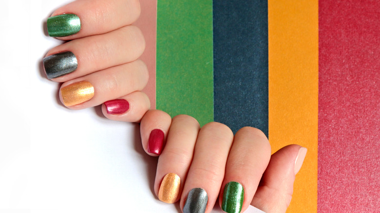 A colorful manicure 