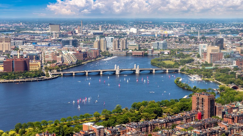 aerial view of Boston Massachusetts