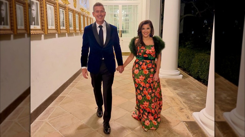 Rachel Campos-Duffy and Sean Duffy walking