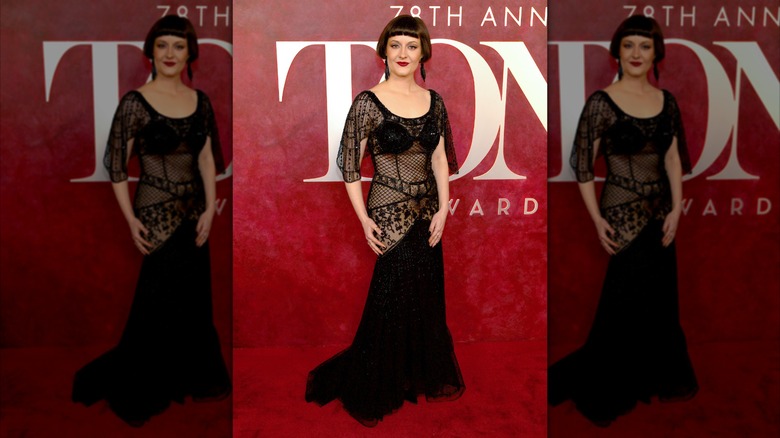 Palmer Hefferan posing on the 2025 Tony Awards red carpet