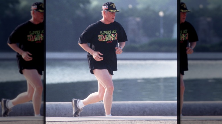 Bill Clinton out on a run