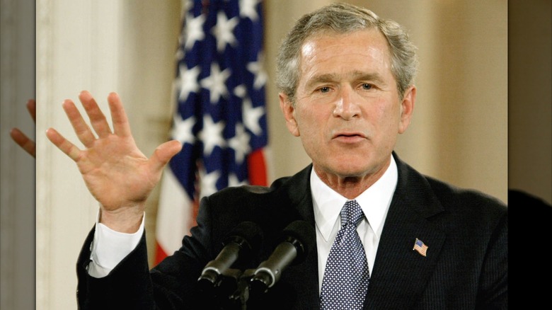 George W. Bush delivering a speech