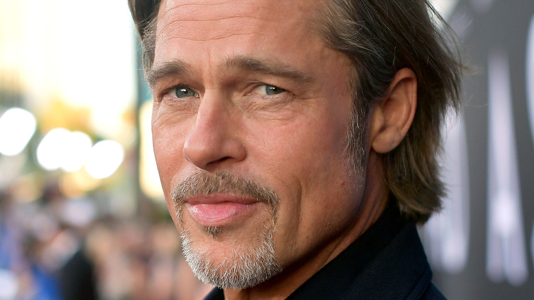 Brad Pitt poses on the red carpet