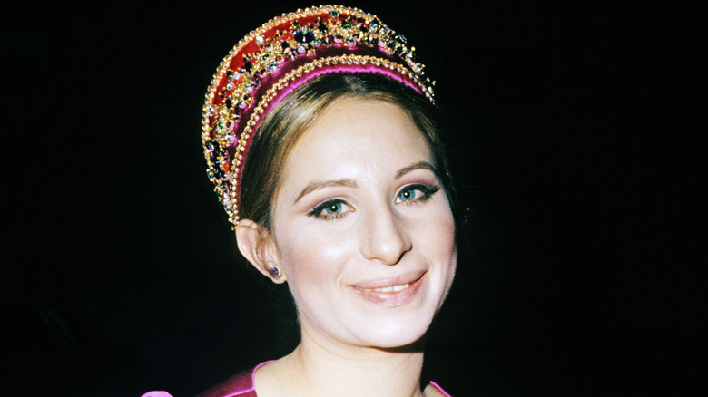Young Barbra Streisand smiling