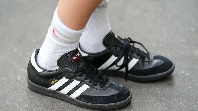 Black Adidas Samba trainers