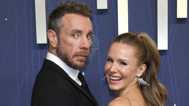 Dax Shepard and Kristen Bell attends the 77th Primetime Emmy Awards at Peacock Theater on September 14, 2025 in Los Angeles, California.