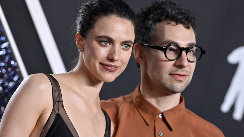 Margaret Qualley and Jack Antonoff smiling