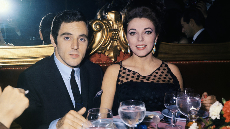 Joan Collins (right) and Anthony Newley (left) in 1963, one day after their wedding