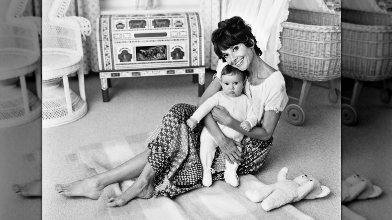 Audrey Hepburn poses with her son Luca Dotti circa 1970