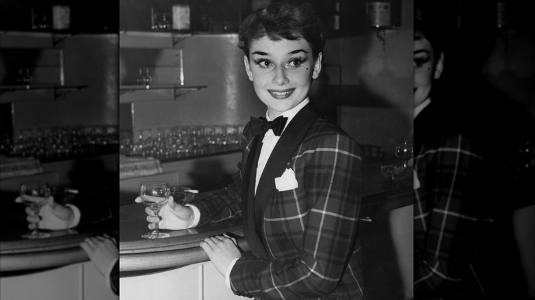 Audrey Hepburn dines out in London's West End in 1950