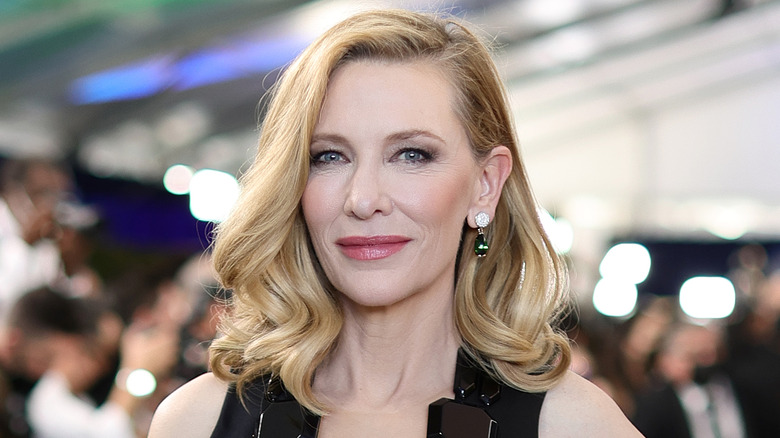 Cate Blanchett in front of a crowd